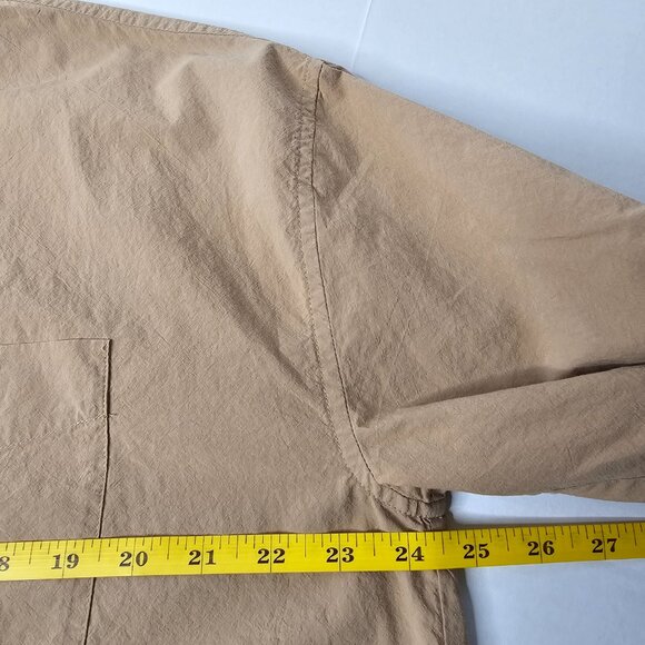 Madewell Signature Poplin Oversize Shirt Button Up Relaxed Long Sleeve Khaki M - Picture 10 of 13